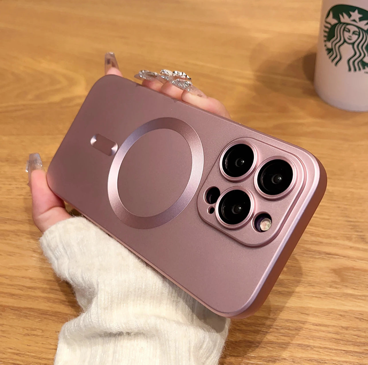 (New 2024 Style!) Premium Metallic Crystal MagSafe Phone Case with Build-on Lens Protector- iPhones (New 2024 Style!) Premium Metallic Crystal MagSafe Phone Case with Build-on Lens Protector- iPhones